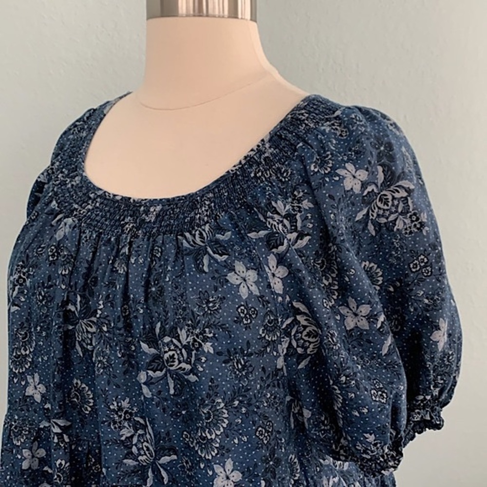 Torrid Chambray Puff Sleeve Smocked Dress - Picture 9 of 14